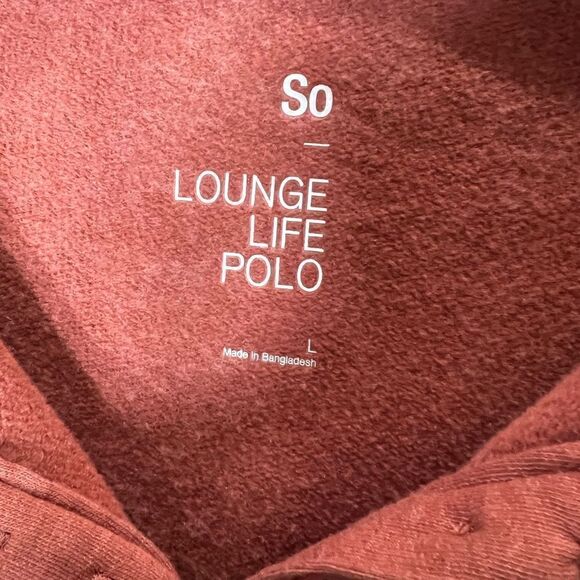 SO fleece cropped, lounge life polo, size large - Picture 9 of 13